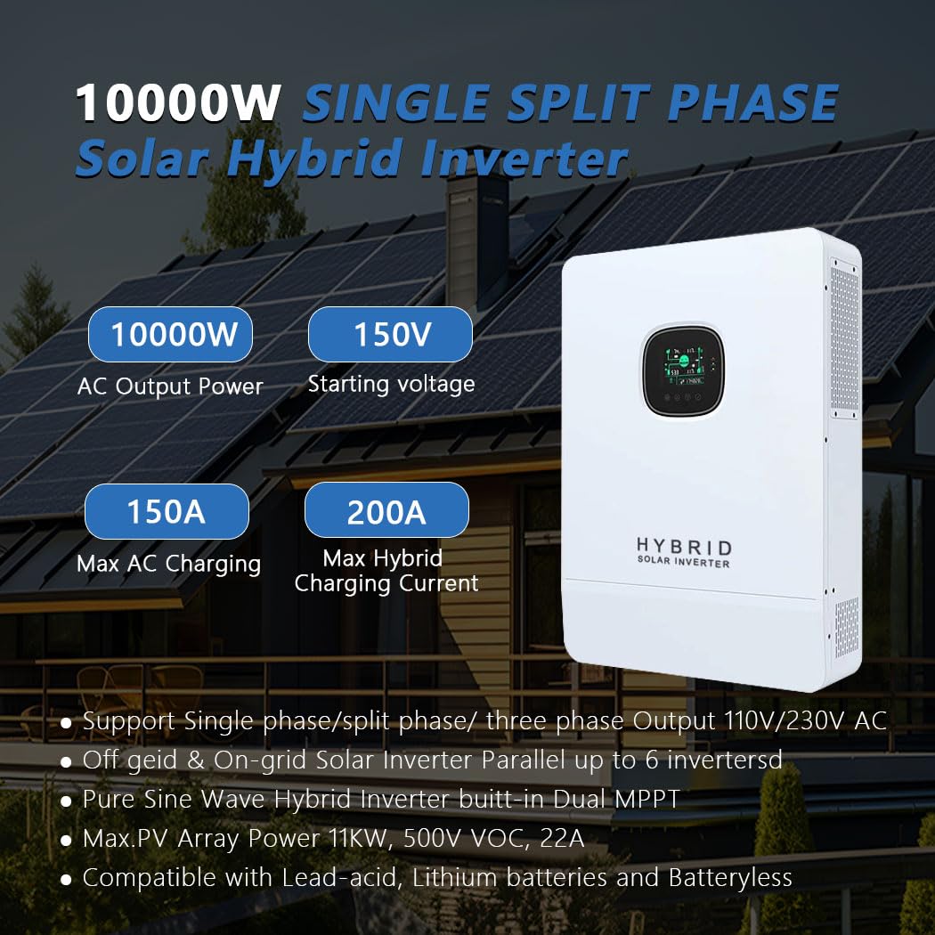 Y&H Onduleur Solaire Hybride 1 - Split Phase Inverter 10Kw 110V 220V avis et prix