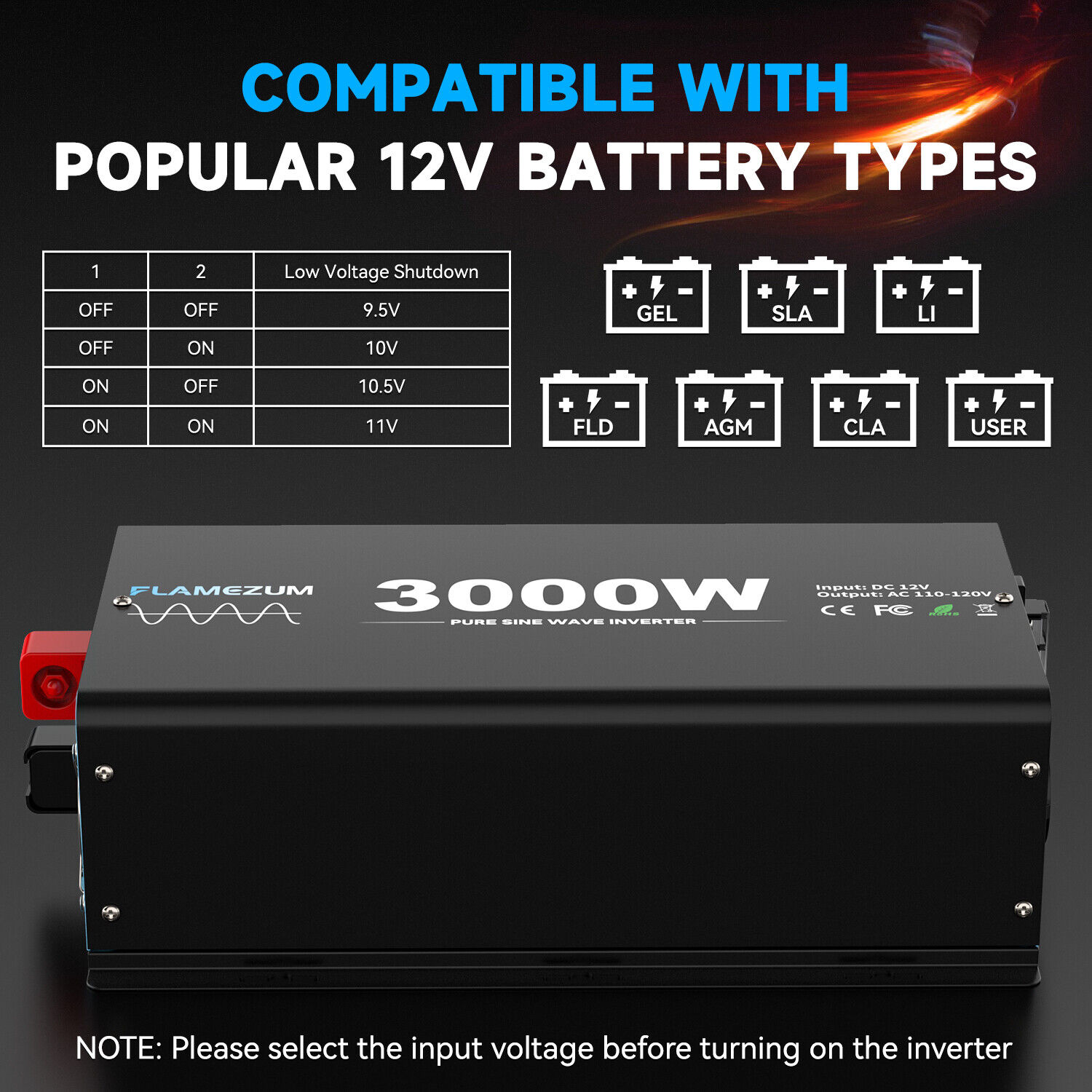 Onduleur de puissance à onde s - Inverter Pure Sine Wave 60Hz 120V 3000W avis et prix